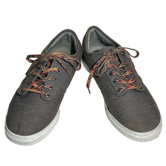 Women’s Off the Wall‎ Vans Low Canvas Aztec Lace Skate Sneakers Shoes Grey 8.5 - Picture 4 of 8